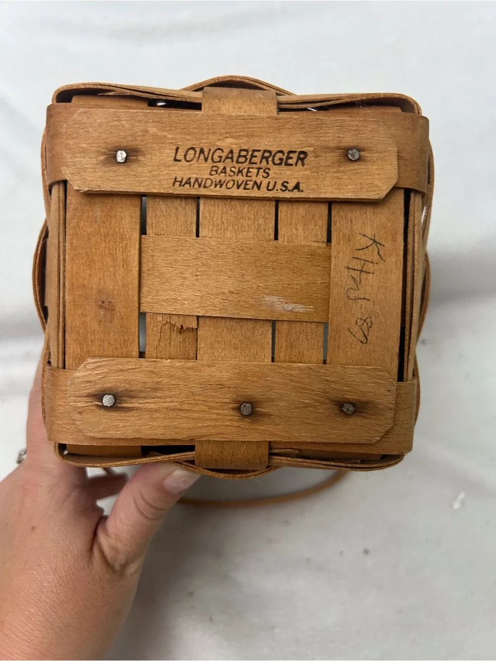 Longaberger 1987 Tall Square Basket with Handle